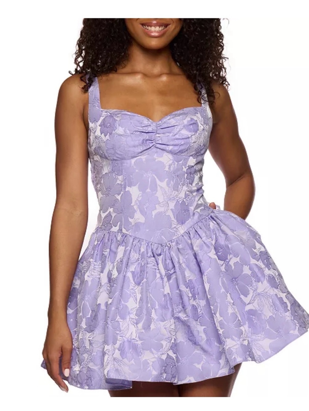 B Darlin Juniors' Floral Jacquard Sleeveless Fit & Flare Dress